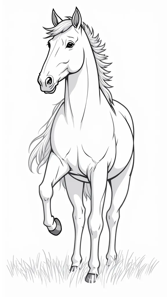 coloriage de cheval réaliste